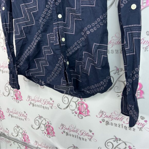 Levi's button up floral shirt collared Dark Blue and Purple Patterned Shirt - Picture 4 of 8
